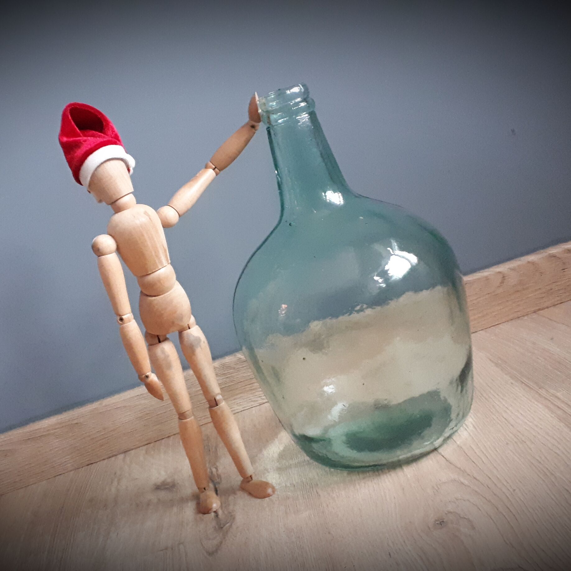 Authentic demijohn 3 L blue