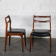 Paire de chaises scandinaves teck & simili cuir