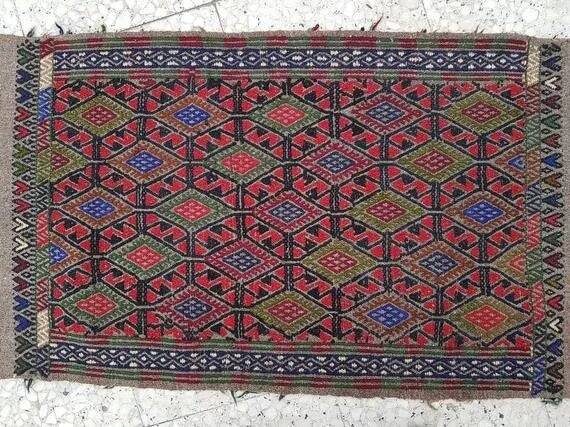 Vintage Turkish hallway rug 54x406 cm
