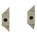 Pair of vintage wall lights, matt white lacquered metal, France 1970