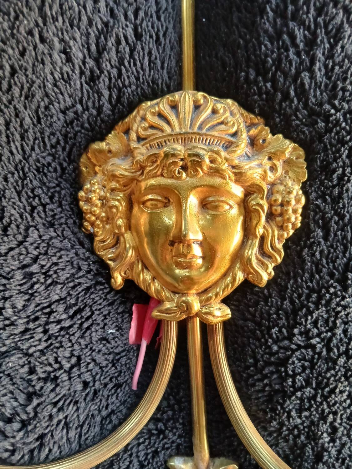 Lucien Gau Bronze Wall Lights Empire Woman Medallion