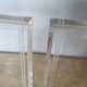 Pair of column bookends in plexiglass and gold metal, 1980s design.