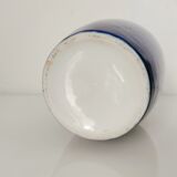 Blue vase geometric incised decoration