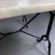 Set of two bistro tables in marble and wrought iron