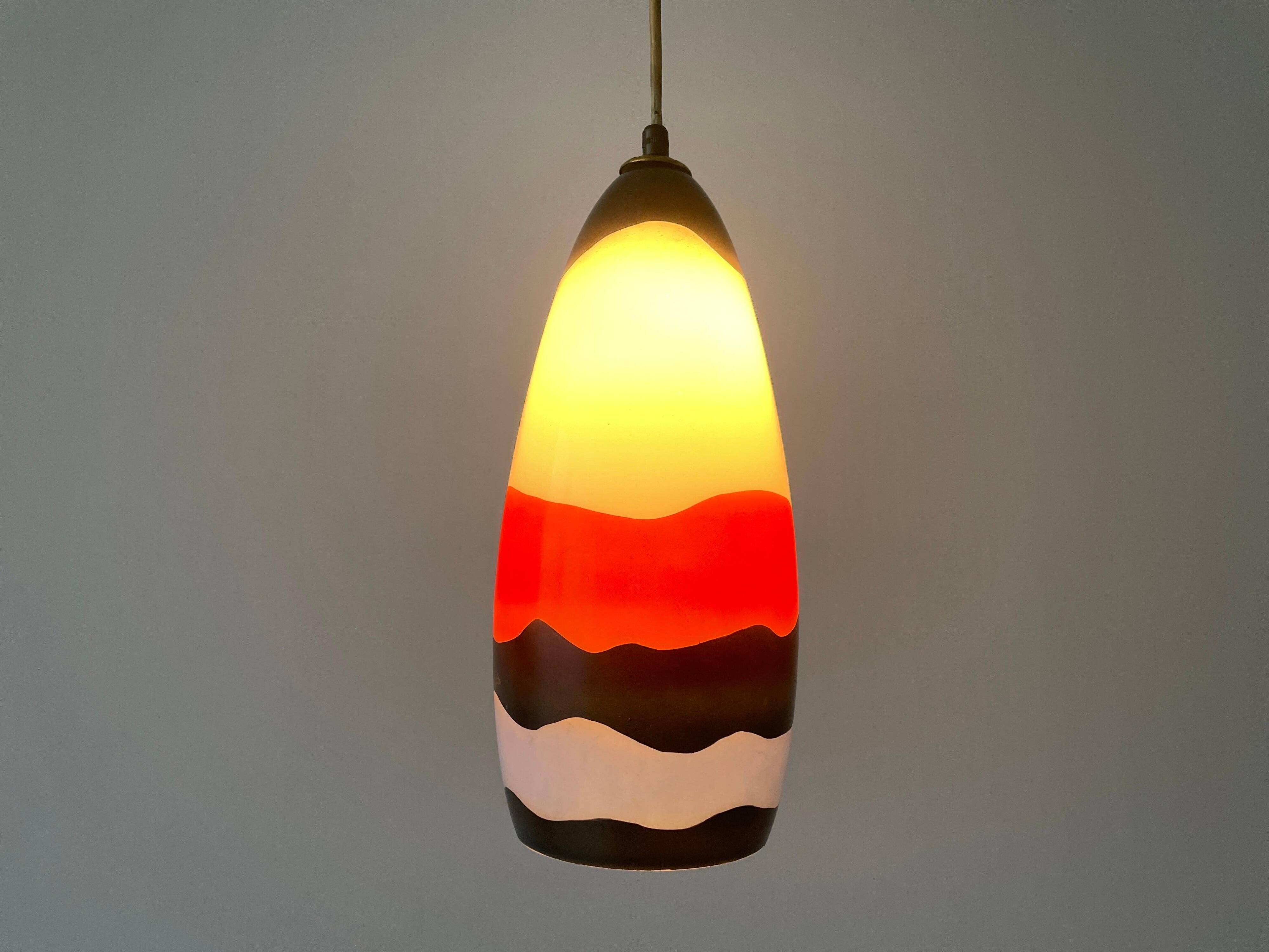 Mid-century coloured glass pendant lamp, 1960, Italy