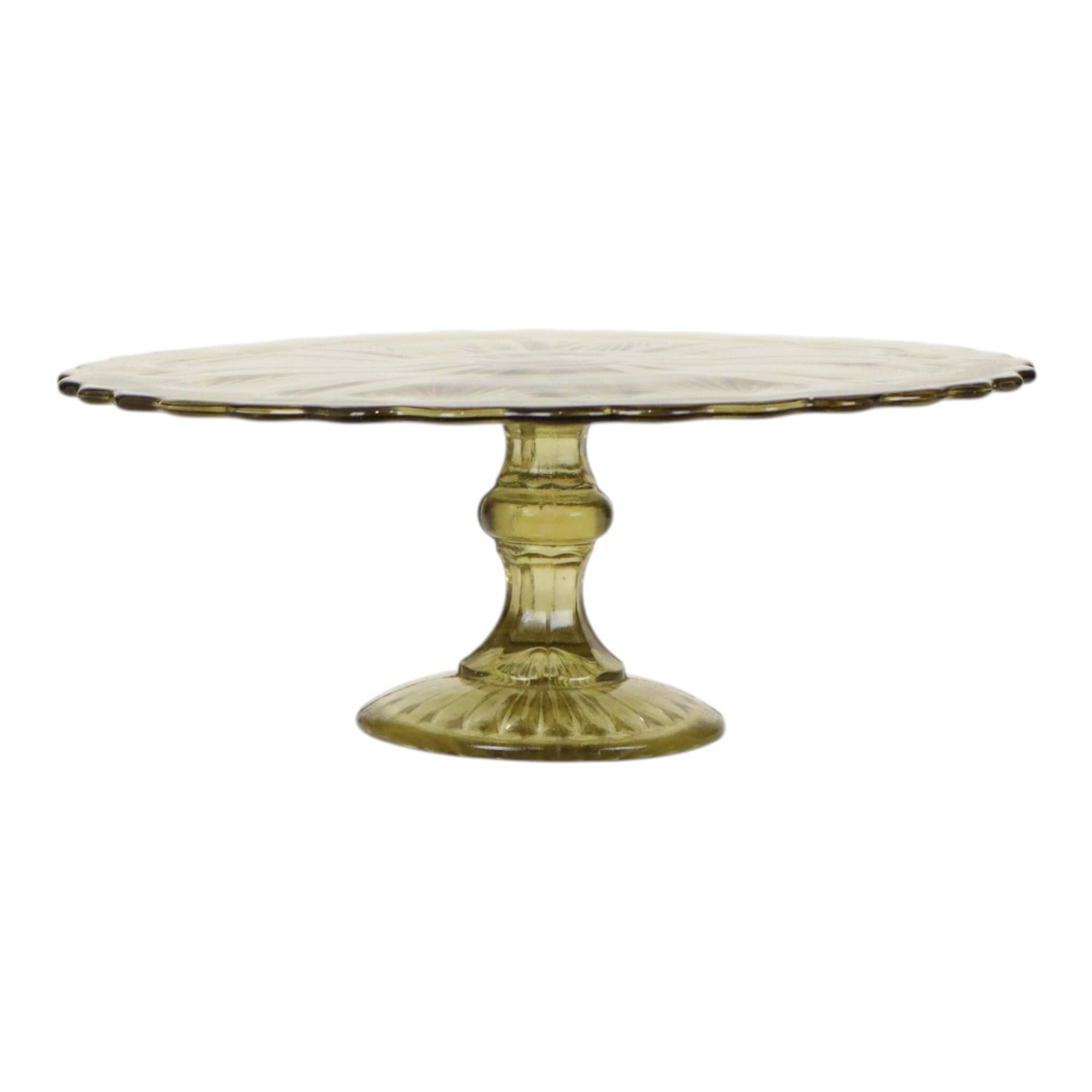Art Deco Pressed Glass Cake/Pastry Platter 27cm