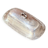 Antique Silver Plated Butter Dish Domed Lid, Vintage English Covered Butter Dish