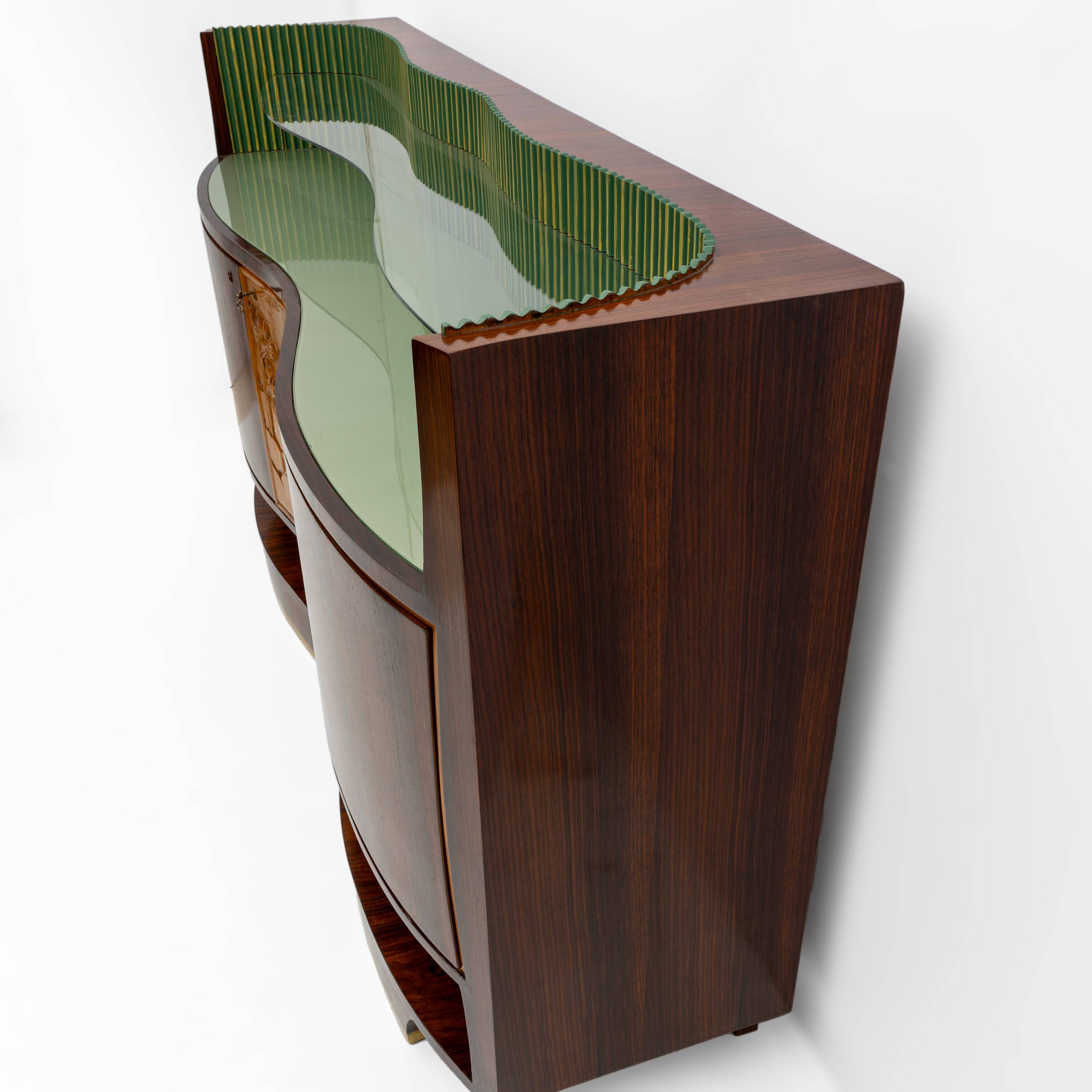 Vittorio Dassi Mid-Century Modern Italian Cabinet Bar, 1950s