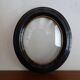 Oval frame Napoleon III blackened wood and blown glass glass glass 24 x 21.5