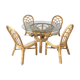 Table set and 4 rattan chairs
