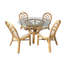 Table set and 4 rattan chairs