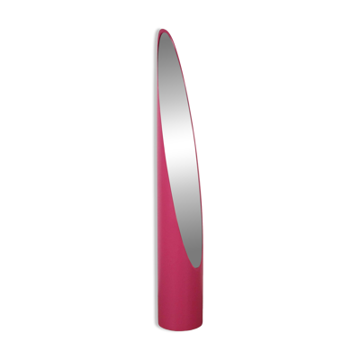 Miroir à rouge à lèvres, rose, design italien, années 1970, designer : Rodolfo Bonetto