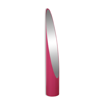 Lipstick mirror, pink, Italian design, 1970s, designer: Rodolfo Bonetto