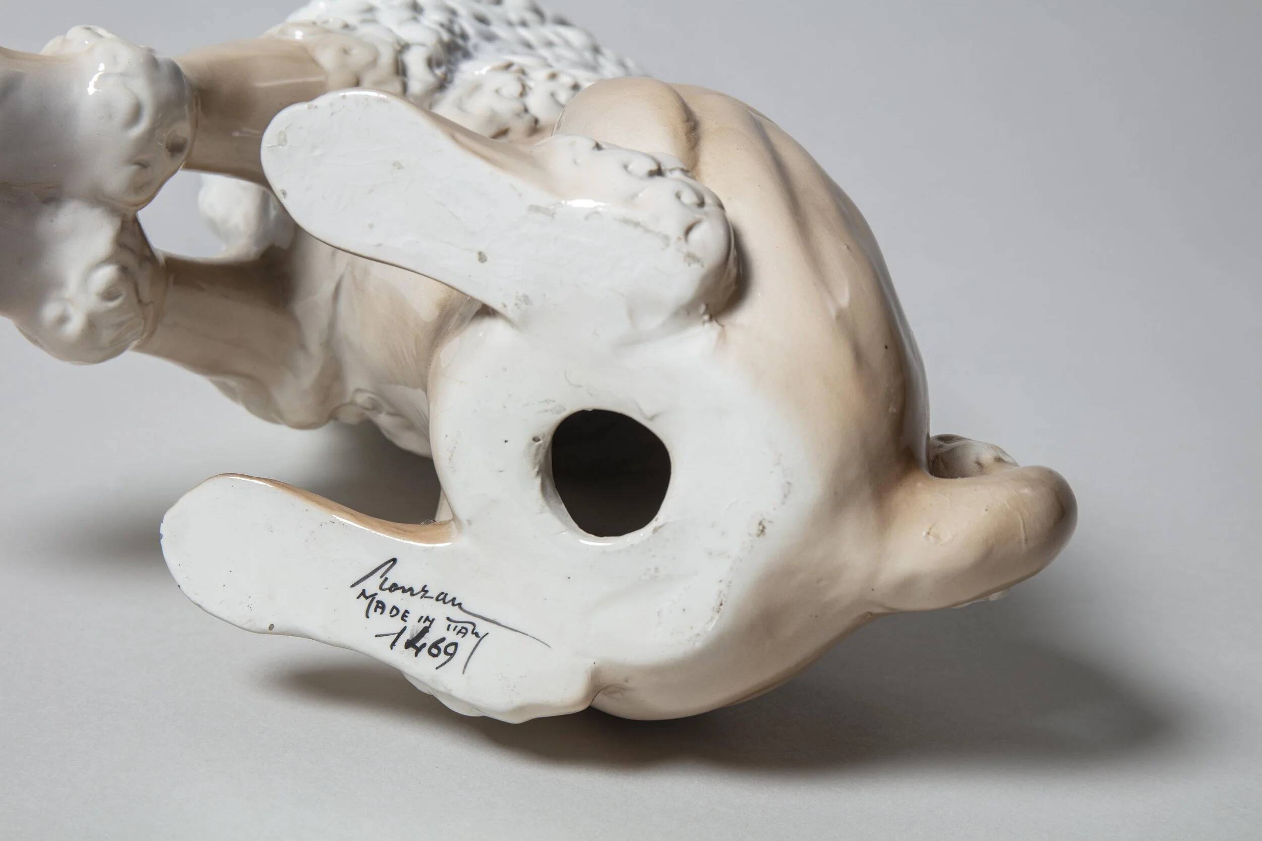 Caniche en céramique, Italie années 60