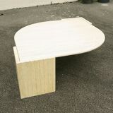 Coffee table drop travertine design 1970 vintage