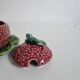 Confiturier sucrier barbotine framboise vintage