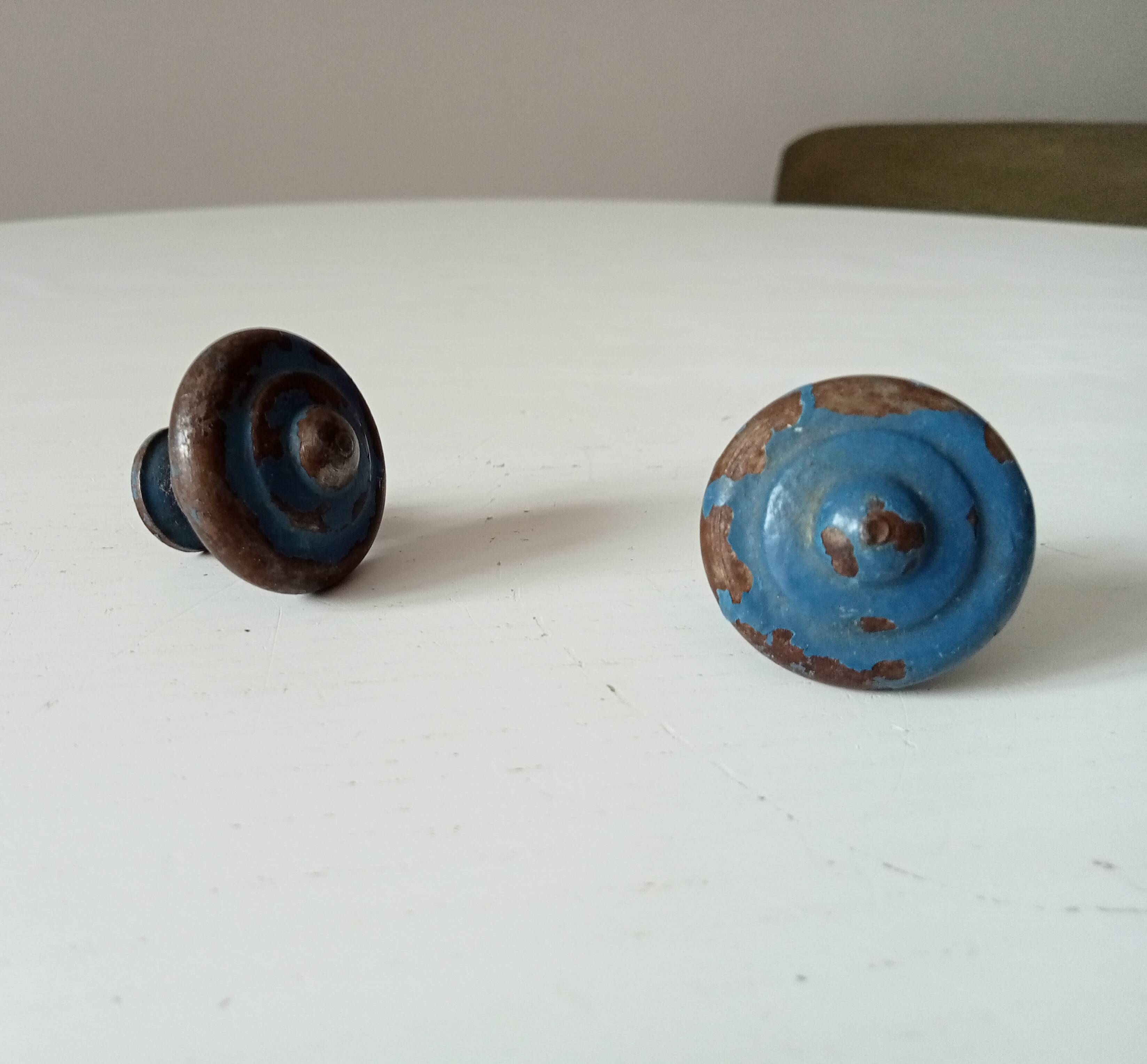 Pair of antique cast iron furniture handles