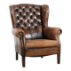 Unique large sheepskin Chesterfield wingback armchair in English style