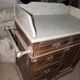 Antique toilet commode in walnut and white marble – 19th century style