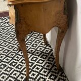 Small side table in burl wood veneer, Louis XV style, 20th century