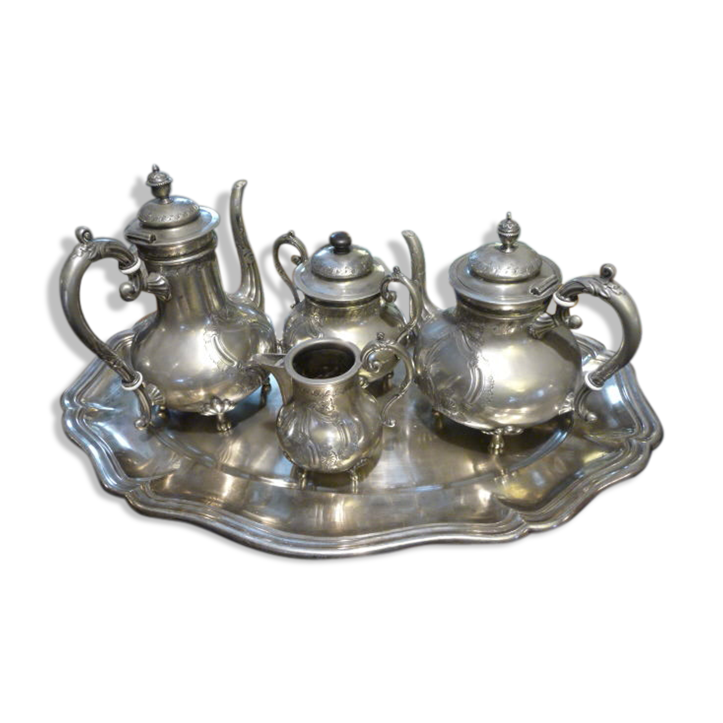 Coffee set fine silver plated metal XlXeme
