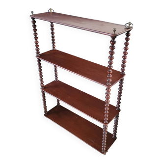 Étagère en bois perlé acajou "bobbin turned"