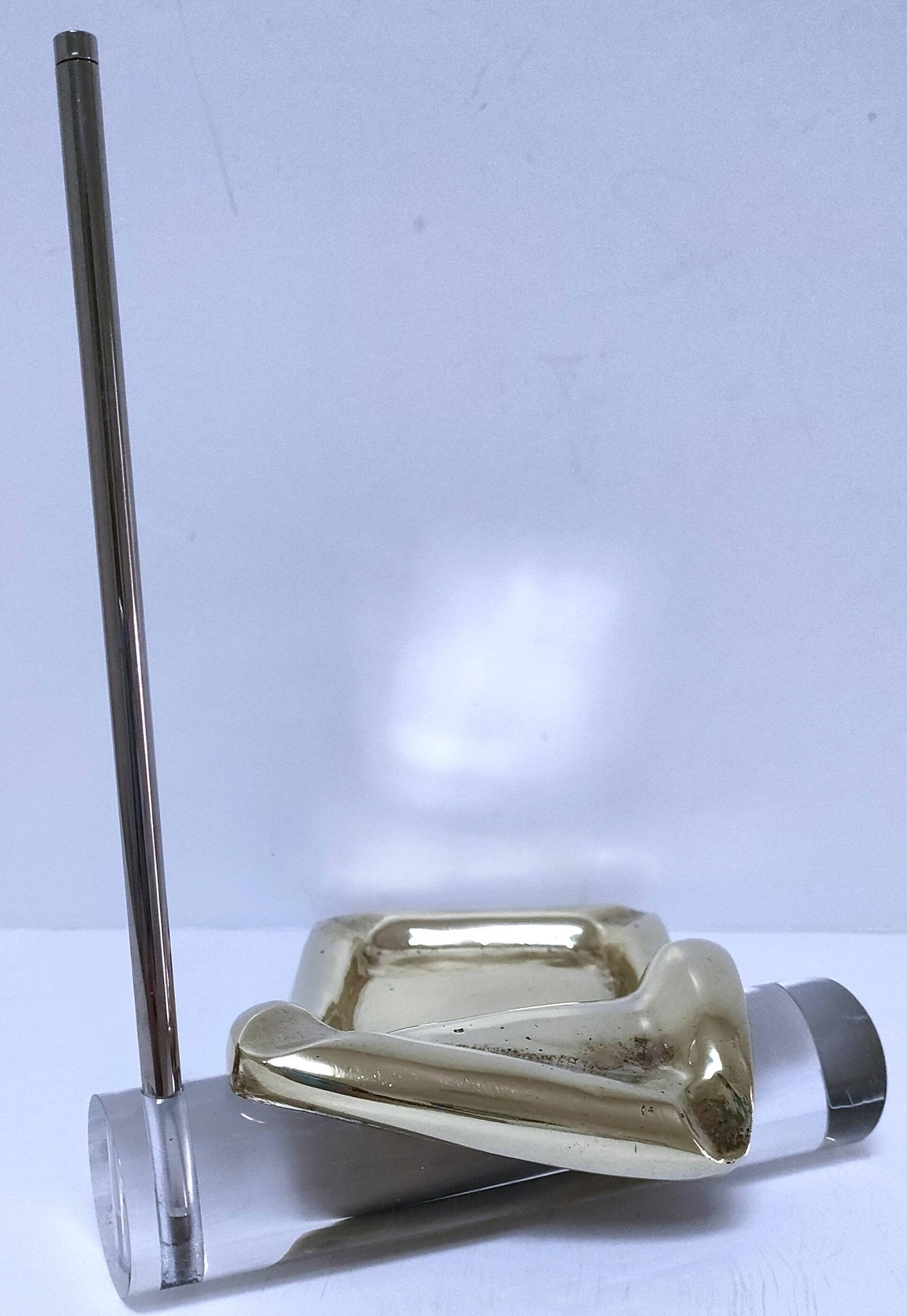 Bronze glass pen holder sculptural design