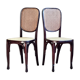 Pair of Viennese bistro chairs in curved wood early twentieth century