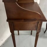 Old-fashioned secretary desk and chair set.