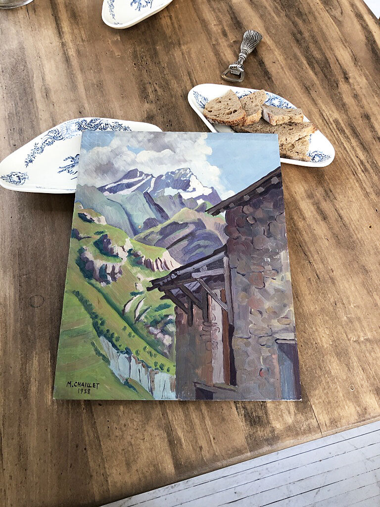 Oil painting landscape mountain 1938