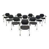 Futuristic Octagonal Metal Chairs by Froscher Sitform, 1990s - set of 10