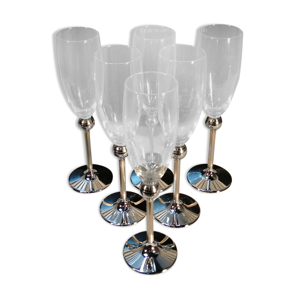 Coffret de 6 coupes à champagne Zepter International en cristal Selency