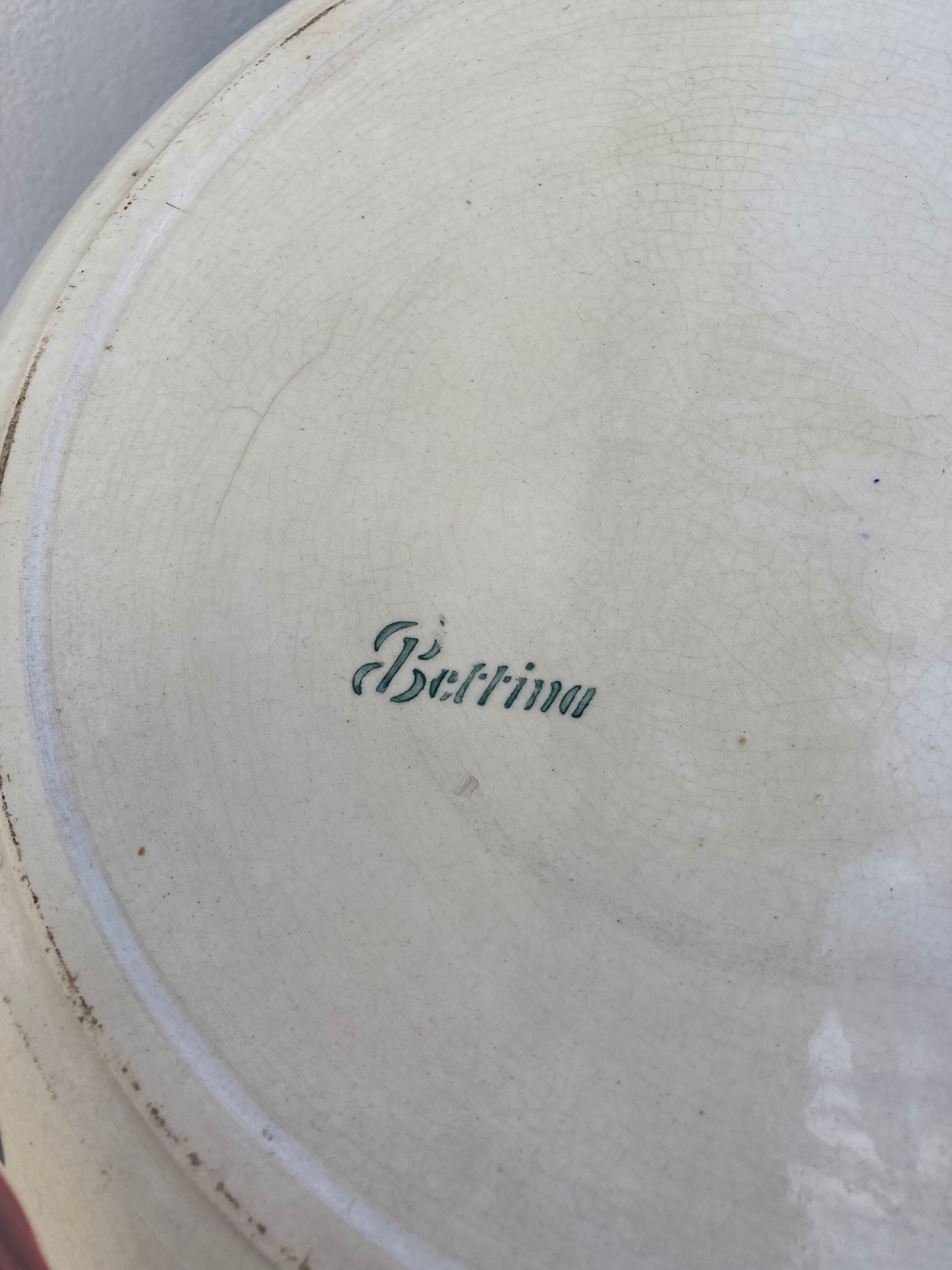 1950 old ceramic basin or empty pocket