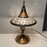 Lampes de table vintage en laiton cristal, années 1960, Ensemble de 2