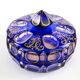 Biedermeier bonbonniere, cobalt glass, Egermann, Germany, 1930s