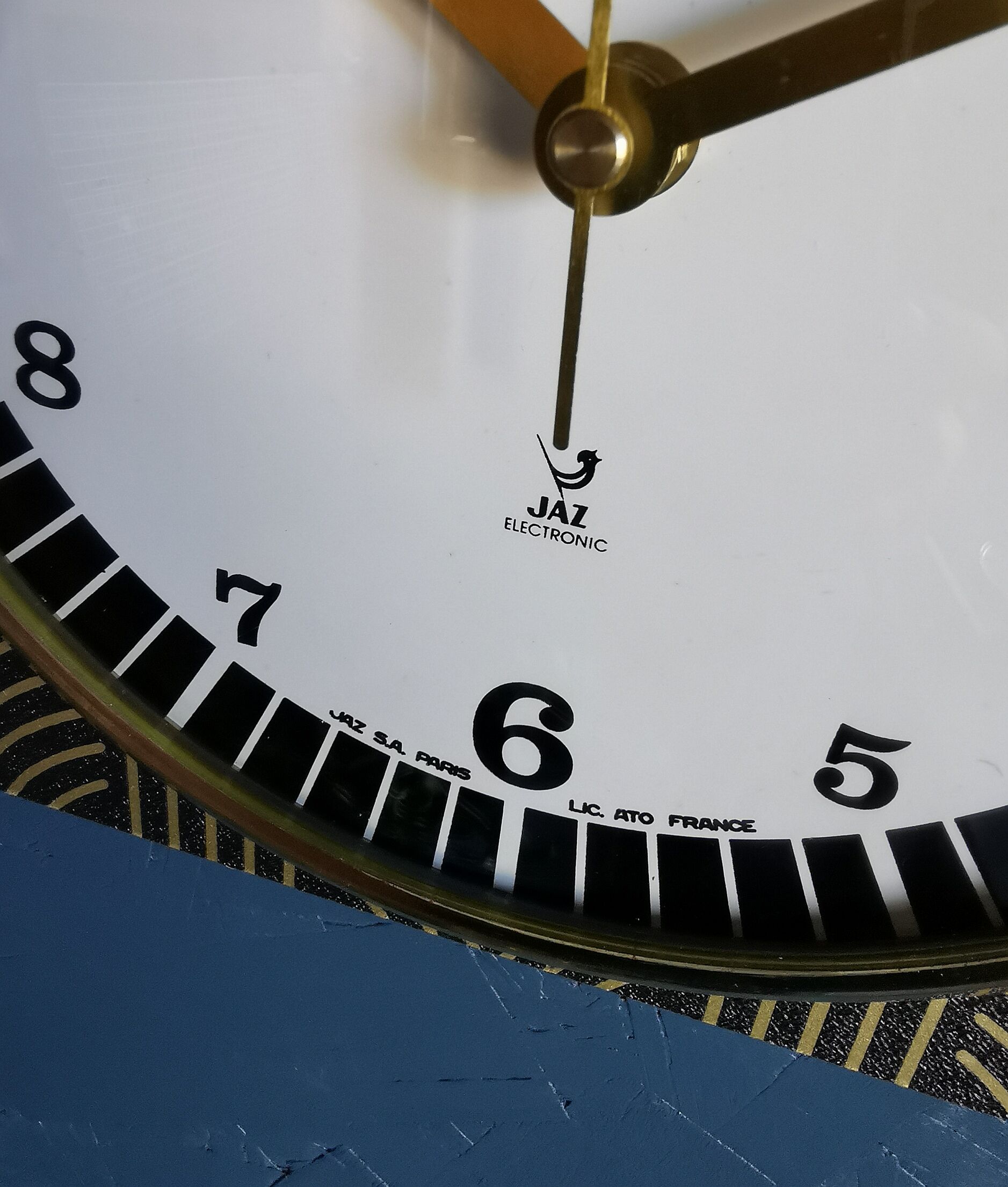 Vintage clock silent rectangular wall clock "jaz black gold"