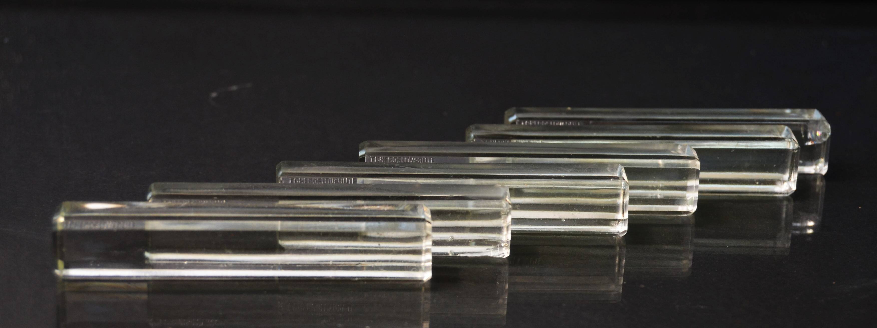 Lot of 6 Mid Century Chekoslovakia Crystal Knife Rests