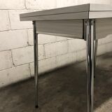Gray strillee white formica table with 2 chairs 60s