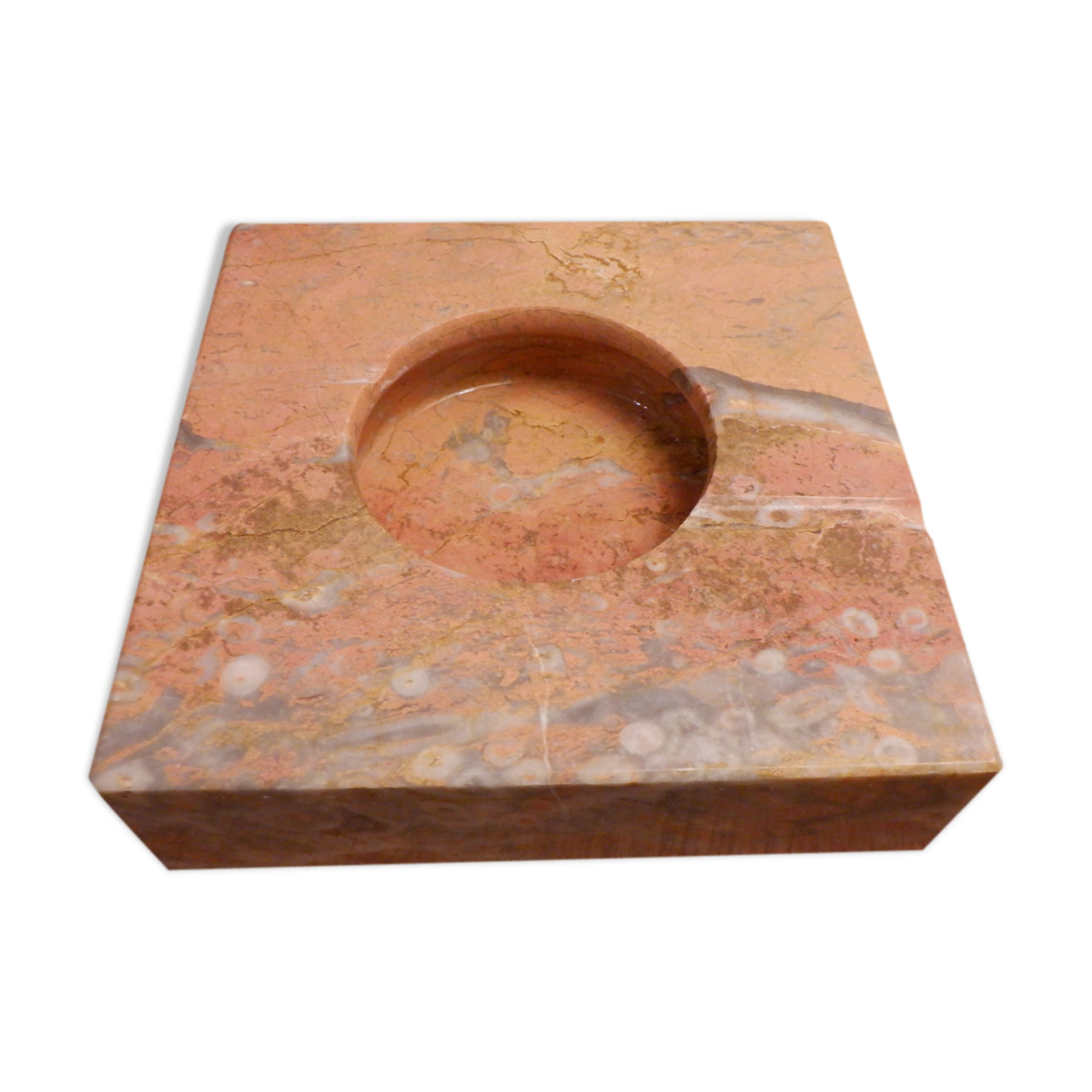 Pink marble ashtray