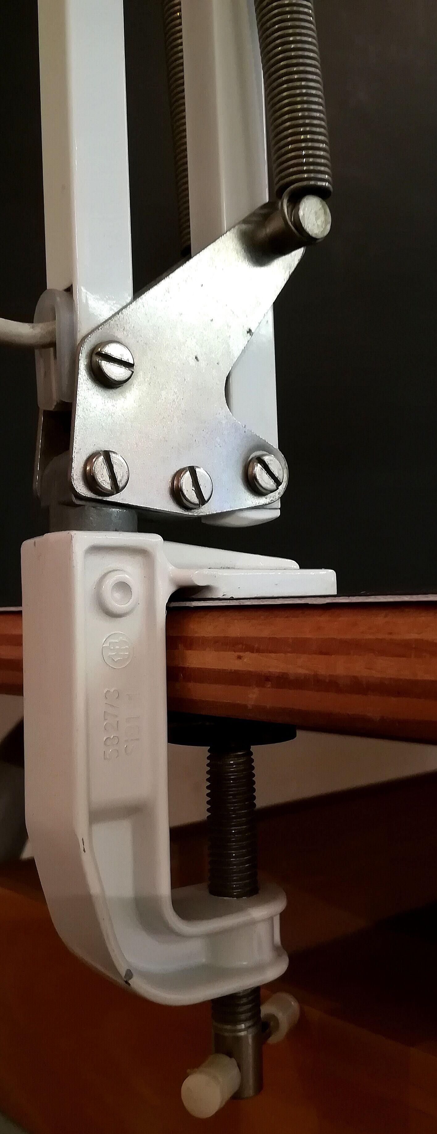 80 years white metal architect lamp