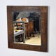 Oak brutalist mirror, 1970s