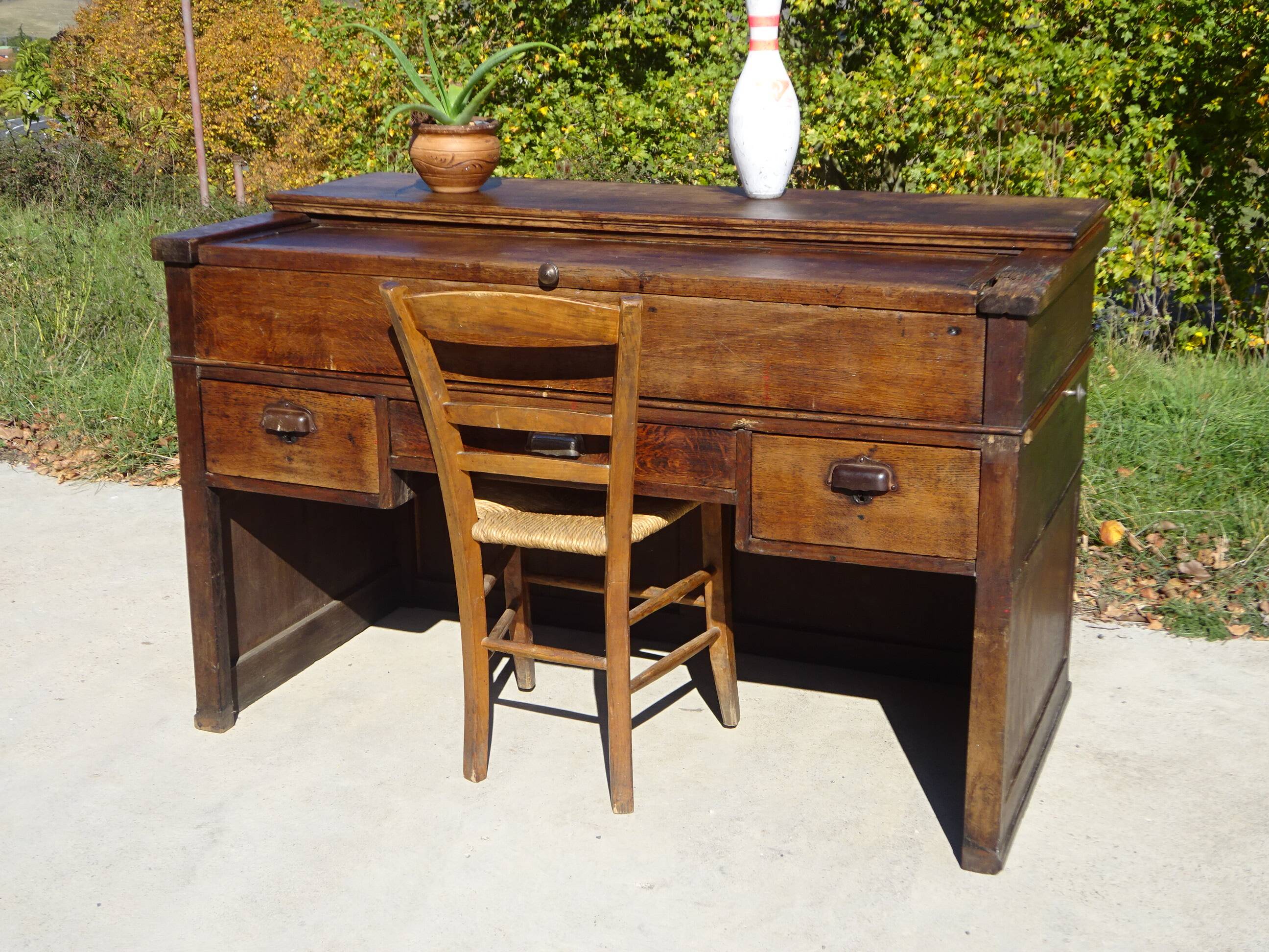 Office furniture, old glove maker's table.