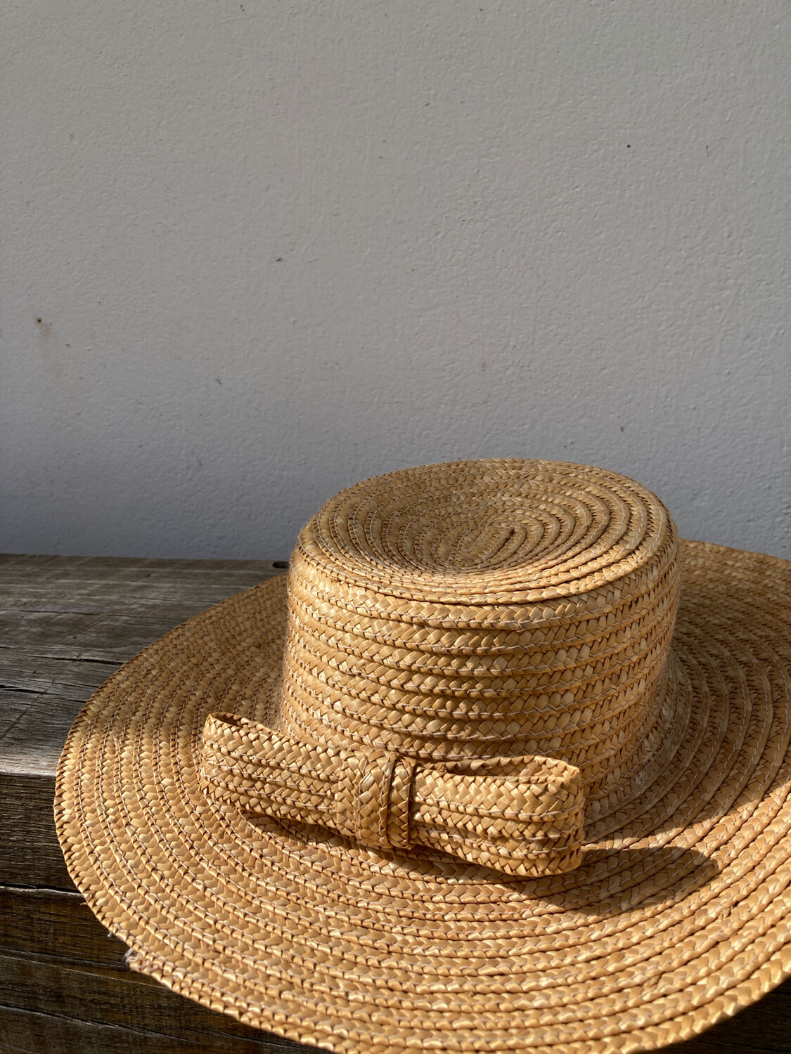 Vintage knot braided straw hat