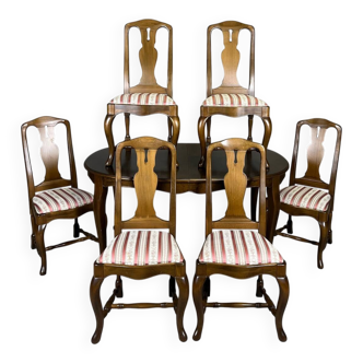 GR Furniture (Tibro) — 7-Piece Dining Room Suite — Extendable Table + 6