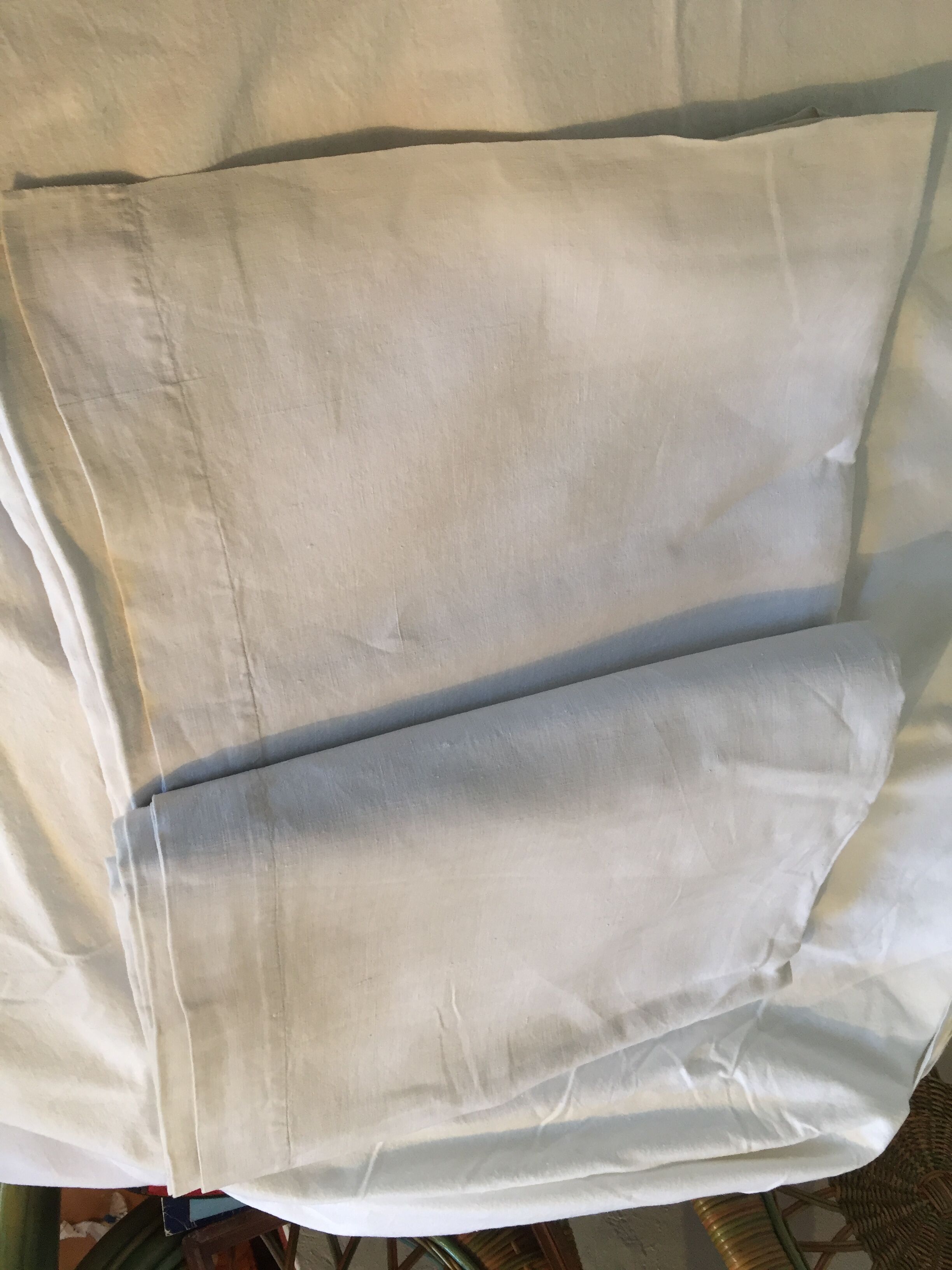 Monogrammed linen sheet