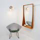 Miroir en chêne 77 x 120 cm avec tablette Suède des années 60