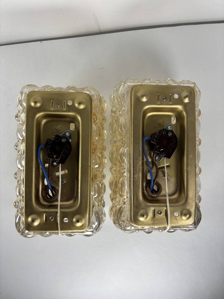 Tynell "Bubble" Limburg 1960s vintage Germany wall lights x2