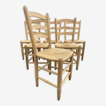 Set of 6 straw chairs