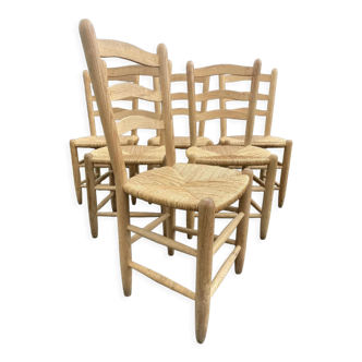 Set of 6 straw chairs