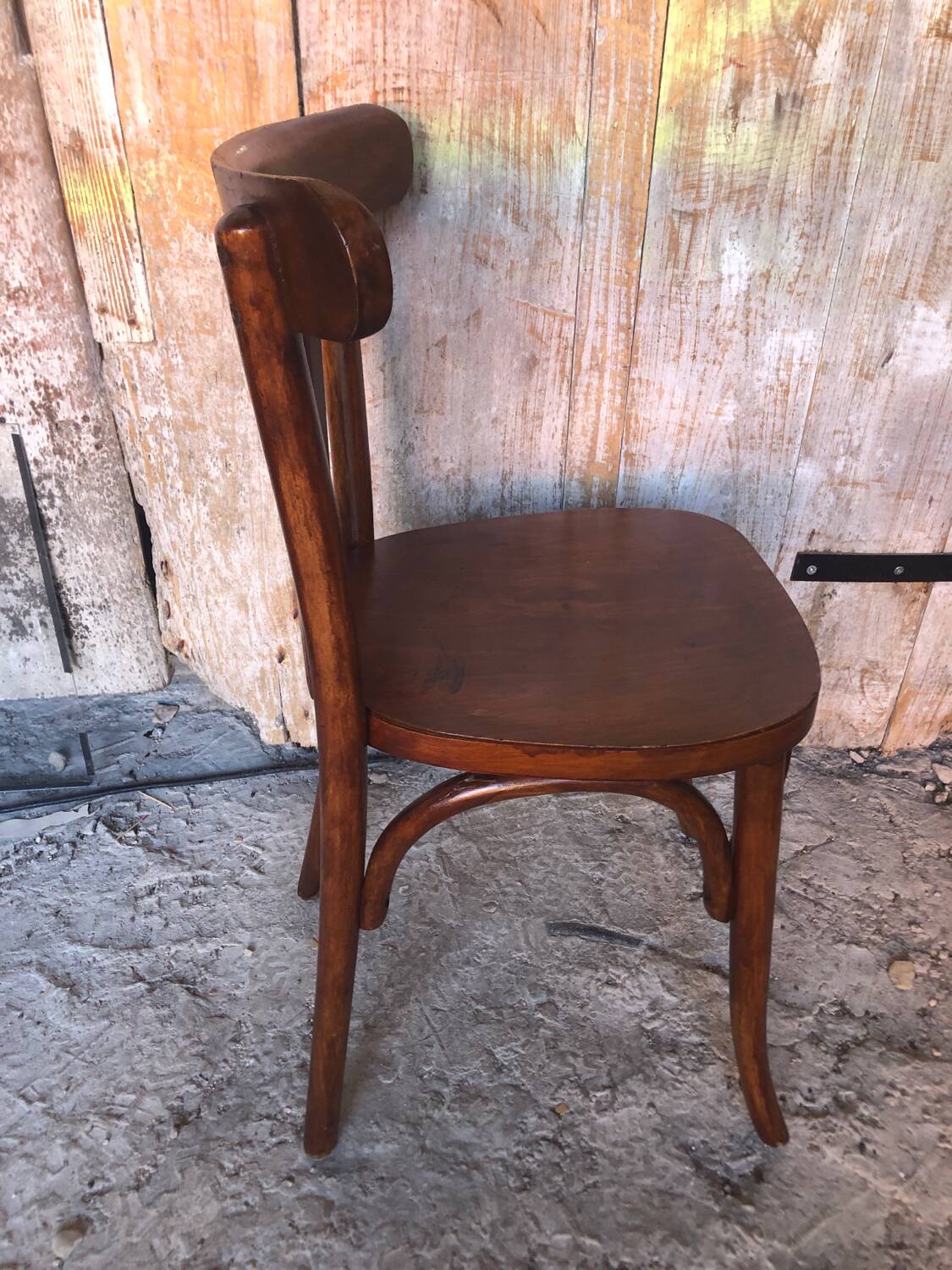 Old baumann style bistro chair dark wood